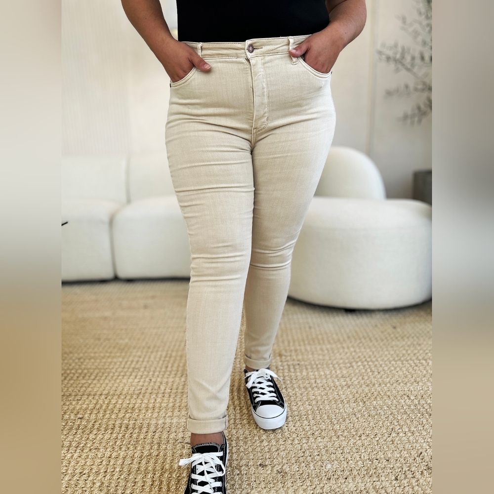 Judy Blue Tummy Control High-Rise Waist Denim Skinny Jean Slim Pants Plus Size - Picture 13 of 16
